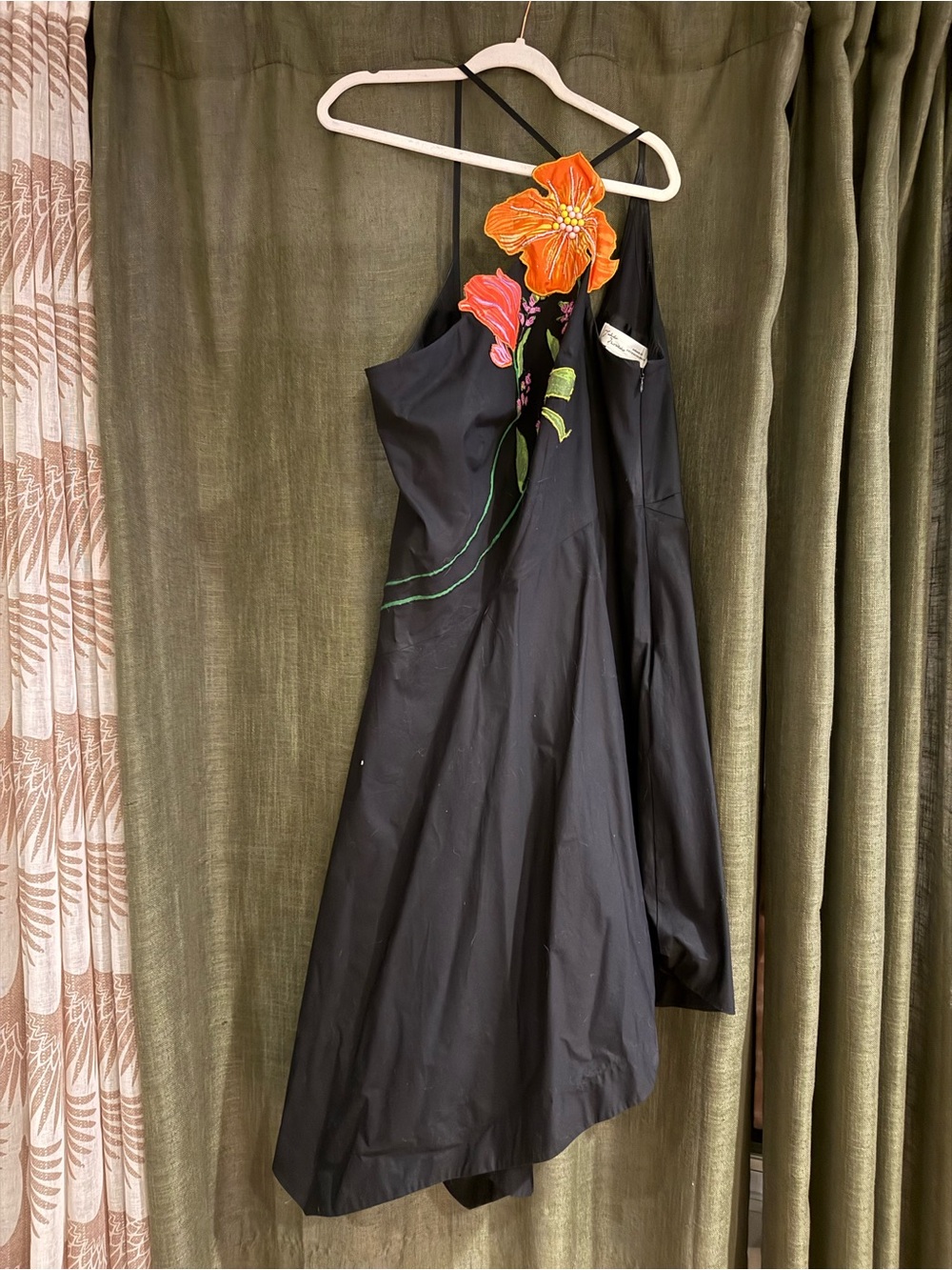 Yukiko Notitake x Anthropologie Asymmetric Midi Dress in Black- Size 18W - Picture 2 of 7